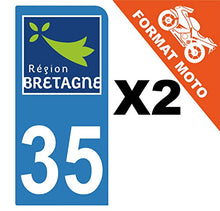 Supstick 2 Stickers Autocollants Plaques Immatriculation Moto Dept 35 Bretagne Bleu Clair 1 Angle Arrondi