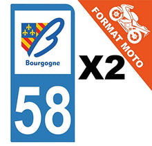 Supstick 2 Stickers Autocollants Plaques Immatriculation Moto Dept 58 Bourgogne Bleu Clair 1 Angle Arrondi