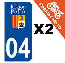 Supstick 2 Stickers Autocollants Plaques Immatriculation Moto Dept 04 Paca Bleu Foncé 2 Angles Arrondis