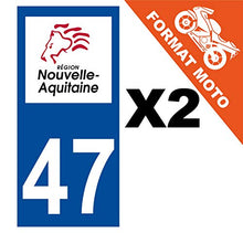 Supstick 2 Stickers Autocollants Plaques Immatriculation Moto Dept 47 Nouvelle Aquitaine Bleu Foncé Angles Carrés