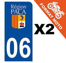 Supstick 2 Stickers Autocollants Plaques Immatriculation Moto Dept 06 Paca Bleu Foncé 1 Angle Arrondi