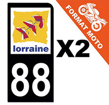 Supstick 2 Stickers Autocollants Plaques Immatriculation Moto Dept 88 Lorraine Noir 1 Angle Arrondi