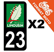 Supstick 2 Stickers Autocollants Plaques Immatriculation Moto Dept 23 Limousin Noir 2 Angles Arrondis