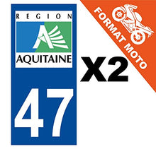 Supstick 2 Stickers Autocollants Plaques Immatriculation Moto Dept 47 Aquitaine Bleu Foncé Angles Carrés