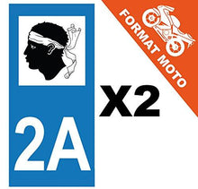 supstick 2 Stickers Autocollant Plaque IMMATRICULATION Moto DEPT 2A Corse Format rectangulaire - supstick.fr