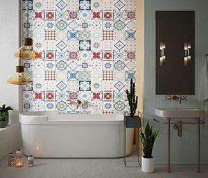 Planche de 20 Adhésif Carrelage - décoration de carreaux - 60 pièces plastifié en mat - mosaïque nuances de carreaux - format 20x20cm par pièce