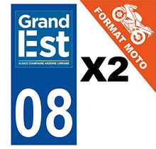 Supstick 2 Stickers Autocollants Plaques Immatriculation Moto Dept 08 Grand Est Bleu Foncé Angles Carrés
