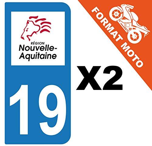 supstick 2 Stickers Autocollant Plaque IMMATRICULATION Moto DEPT 19 Nouvelle-Aquitaine - supstick.fr