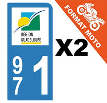 Supstick 2 Stickers Autocollants Plaques Immatriculation Moto Dept 971 Guadeloupe Bleu Clair 1 Angle Arrondi