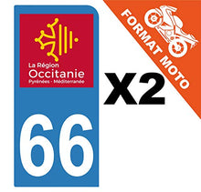 Supstick 2 Stickers Autocollants Plaques Immatriculation Moto Dept 66 Occitanie Bleu Clair 1 Angle Arrondi