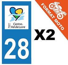 supstick 2 Stickers Autocollant Plaque IMMATRICULATION Moto DEPT 28 Region Centre-Val de Loire Format rectangulaire - supstick.fr