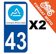 Supstick 2 Stickers Autocollants Plaques Immatriculation Moto Dept 43 Auvergne Rhône Alpes Bleu Foncé 2 Angles Arrondis