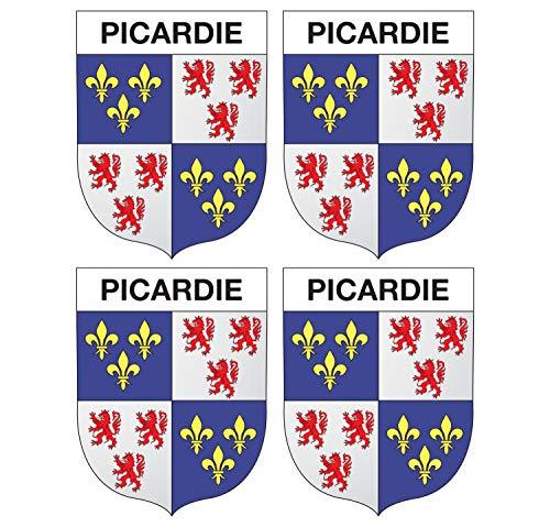 Supstick Lot de 4 Autocollants Stickers Blason de région département Picardie Format 5x4cm - supstick.fr