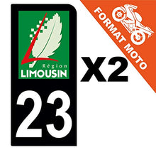 Supstick 2 Stickers Autocollants Plaques Immatriculation Moto Dept 23 Limousin Noir 1 Angle Arrondi