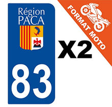 Supstick 2 Stickers Autocollants Plaques Immatriculation Moto Dept 83 Paca Bleu Foncé 2 Angles Arrondis