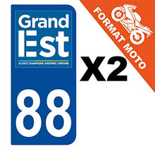 Supstick 2 Stickers Autocollants Plaques Immatriculation Moto Dept 88 Grand Est Bleu Foncé 2 Angles Arrondis
