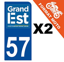 Supstick 2 Stickers Autocollants Plaques Immatriculation Moto Dept 57 Grand Est Bleu Foncé 1 Angle Arrondi