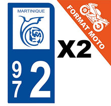 Supstick 2 Stickers Autocollants Plaques Immatriculation Moto Dept 972 Martinique Bleu Foncé 1 Angle Arrondi