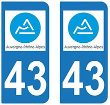 supstick 2 STICKERS AUTOCOLLANT PLAQUE IMMATRICULATION DEPT 43 Auvergne-Rhône-Alpes - supstick.fr