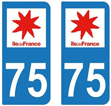 supstick 2 STICKERS AUTOCOLLANT PLAQUE IMMATRICULATION DEPT 75 region Île-de-France - supstick.fr
