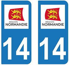 supstick 2 STICKERS AUTOCOLLANT PLAQUE IMMATRICULATION DEPT 14 Normandie - supstick.fr