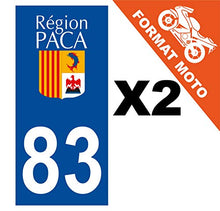 Supstick 2 Stickers Autocollants Plaques Immatriculation Moto Dept 83 Paca Bleu Foncé Angles Carrés