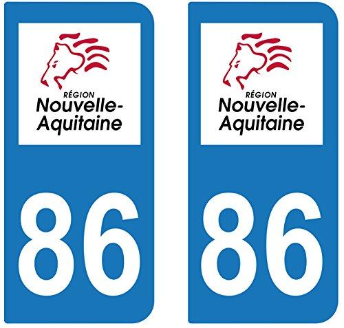 supstick 2 STICKERS AUTOCOLLANT PLAQUE IMMATRICULATION DEPT 86 Nouvelle-Aquitaine - supstick.fr