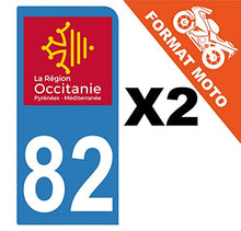 Supstick 2 Stickers Autocollants Plaques Immatriculation Moto Dept 82 Occitanie Bleu Clair 1 Angle Arrondi