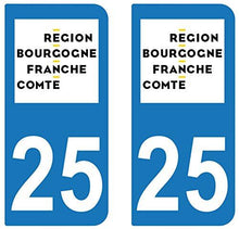 supstick 2 STICKERS AUTOCOLLANT PLAQUE IMMATRICULATION DEPT 25 region Bourgogne-Franche-Comté - supstick.fr
