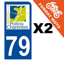 Supstick 2 Stickers Autocollants Plaques Immatriculation Moto Dept 79 Poitou Charentes Bleu Foncé 1 Angle Arrondi