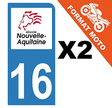 Supstick 2 Stickers Autocollants Plaques Immatriculation Moto Dept 16 Nouvelle Aquitaine Bleu Clair 1 Angle Arrondi