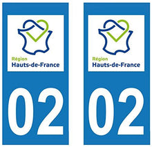 supstick 2 STICKERS AUTOCOLLANT PLAQUE IMMATRICULATION DEPT 02 Hauts de France format rectangulaire - supstick.fr