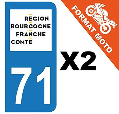 supstick 2 Stickers Autocollant Plaque IMMATRICULATION Moto DEPT 71 Region Bourgogne-Franche-Comté - supstick.fr