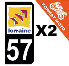 Supstick 2 Stickers Autocollants Plaques Immatriculation Moto Dept 57 Lorraine Noir 2 Angles Arrondis