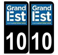 Supstick 2 Stickers Autocollants Plaques Immatriculation Auto Dept 10 Grand Est Noir Angles Arrondis