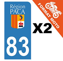 Supstick 2 Stickers Autocollants Plaques Immatriculation Moto Dept 83 Paca Bleu Clair 1 Angle Arrondi