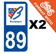 Supstick 2 Stickers Autocollants Plaques Immatriculation Moto Dept 89 Bourgogne Bleu Foncé 2 Angles Arrondis
