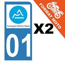 Supstick 2 Stickers Autocollants Plaques Immatriculation Moto Dept 01 Auvergne Rhône Alpes Bleu Clair 1 Angle Arrondi