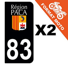 Supstick 2 Stickers Autocollants Plaques Immatriculation Moto Dept 83 Paca Noir 2 Angles Arrondis
