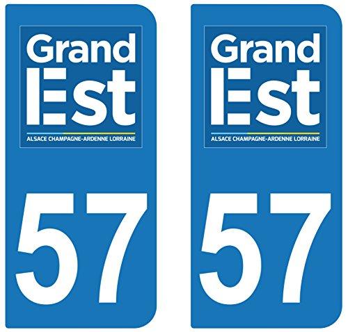 supstick 2 STICKERS AUTOCOLLANT PLAQUE IMMATRICULATION DEPT 57 Grand Est - supstick.fr