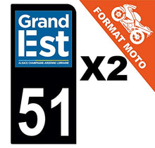 Supstick 2 Stickers Autocollants Plaques Immatriculation Moto Dept 51 Grand Est Noir 1 Angle Arrondi