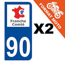 Supstick 2 Stickers Autocollants Plaques Immatriculation Moto Dept 90 Franche Comté Bleu Foncé 2 Angles Arrondis