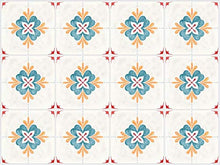 Planche de 12 Adhésif Carrelage - décoration de carreaux - 12 pièces plastifié en mat - mosaïque blanc fleurs - format 10x10cm par pièce