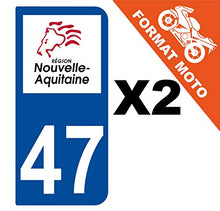 Supstick 2 Stickers Autocollants Plaques Immatriculation Moto Dept 47 Nouvelle Aquitaine Bleu Foncé 2 Angles Arrondis
