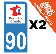 Supstick 2 Stickers Autocollants Plaques Immatriculation Moto Dept 90 Franche Comté Bleu Clair 1 Angle Arrondi