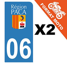 Supstick 2 Stickers Autocollants Plaques Immatriculation Moto Dept 06 Paca Bleu Clair 1 Angle Arrondi