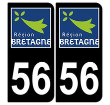 Supstick 2 Stickers Autocollants Plaques Immatriculation Auto Dept 56 Bretagne Noir Angles Arrondis