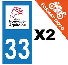supstick 2 Stickers Autocollant Plaque IMMATRICULATION Moto DEPT 33 Nouvelle-Aquitaine Format rectangulaire - supstick.fr