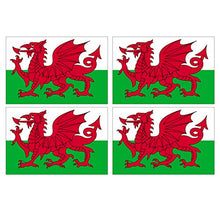 Supstick Lot de 4 Autocollants Stickers Drapeau de Pays Nation Pays de Galles Format 12x8cm