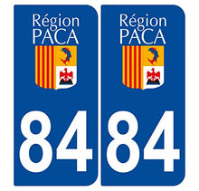 Supstick 2 Stickers Autocollants Plaques Immatriculation Auto Dept 84 Paca Bleu Foncé Angles Arrondis